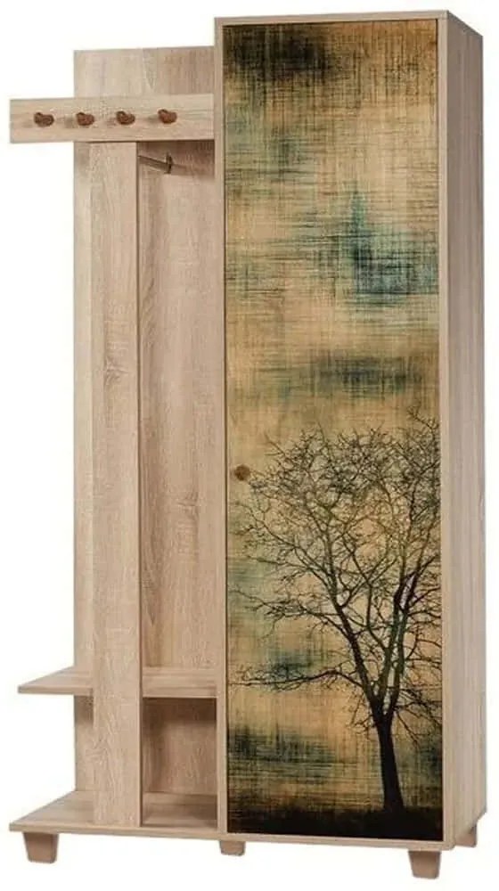 Έπιπλο Εισόδου Garmanto 869VEL4841 90x36x192cm Multi Μοριοσανίδα,Ξύλο