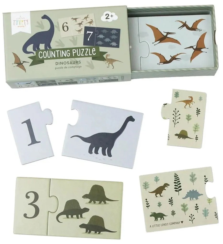 Σετ 10 Παζλ Α Little Lovely Company Dinosaurs PGCPDI02