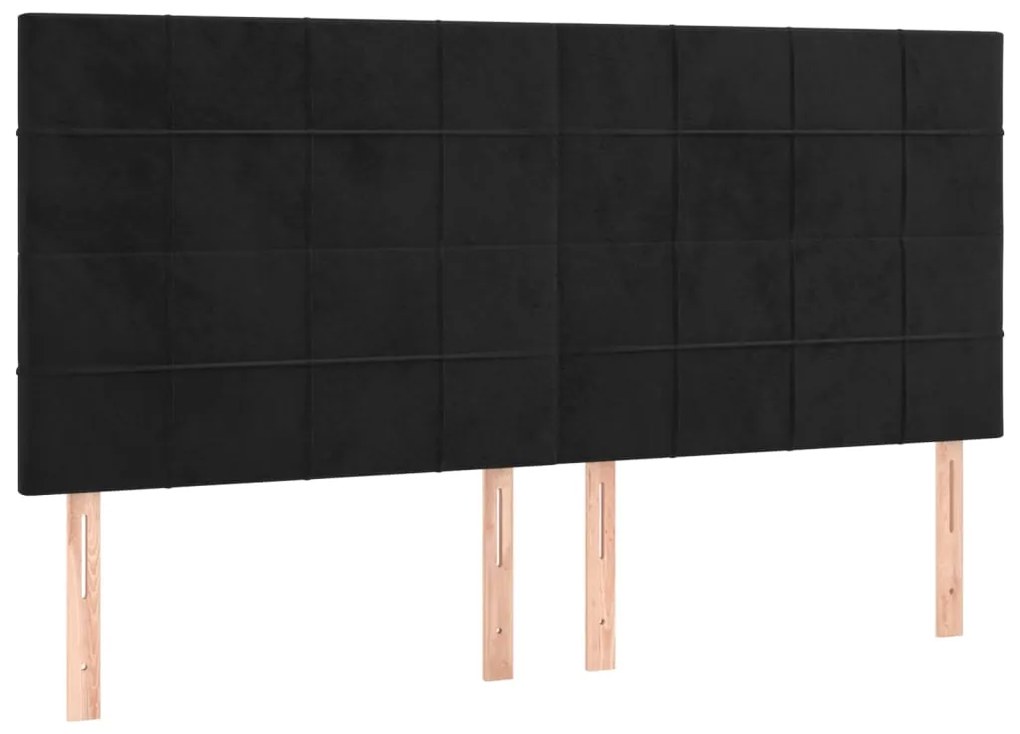 vidaXL Κεφαλάρι Κρεβατιού LED Μαύρο 160x5x118/128 εκ. Βελούδινο
