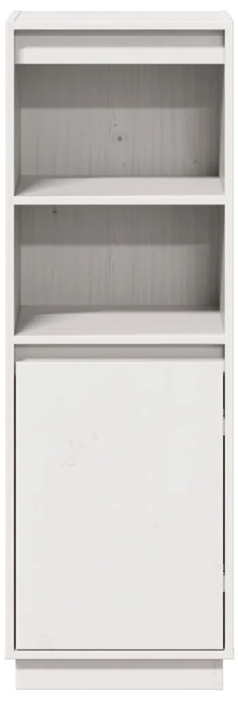 vidaXL Ντουλάπι Ψηλό Λευκό 37 x 34 x 110 εκ. από Μασίφ Ξύλο Πεύκου