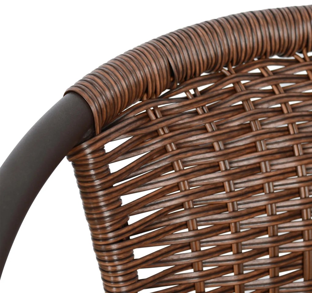 Καρέκλα - Πολυθρόνα CAMEL C5015.02 Μεταλλική Καφέ με Wicker 48x48-53x72 εκ. 48x53x72 εκ.