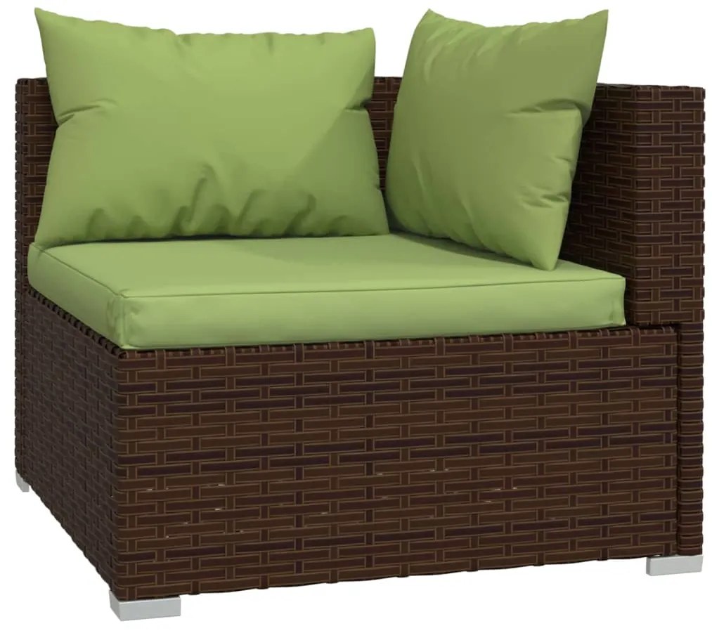 vidaXL Σαλόνι Κήπου Σετ 7 Τεμαχίων Καφέ Συνθετικό Ρατάν με Μαξιλάρια