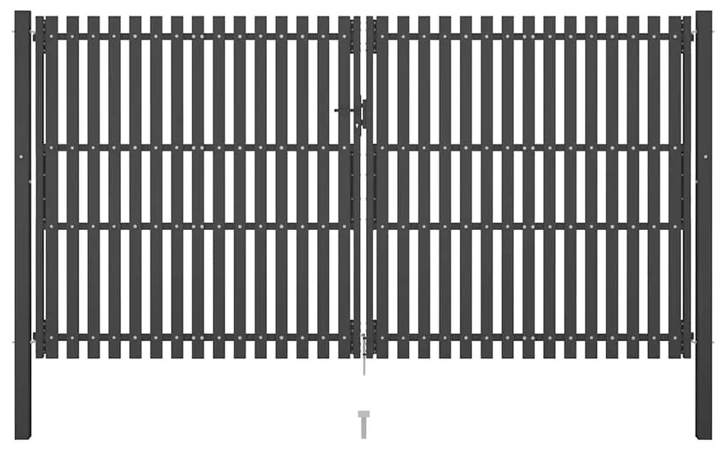 vidaXL Πύλη Κήπου Ανθρακί 400x200 εκ. από Ατσάλι