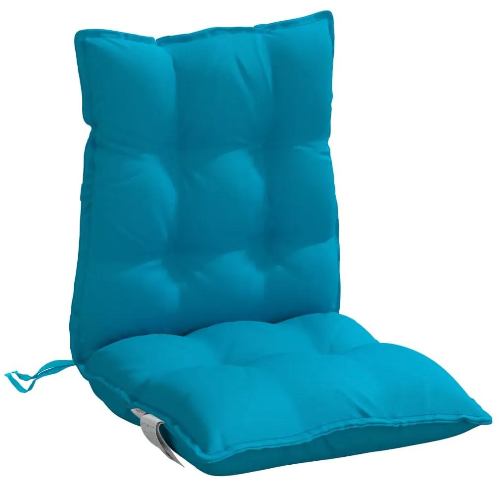 vidaXL Μαξιλάρια Καρέκλας Χαμηλή Πλάτη 4 τεμ. Γαλάζια Ύφασμα Oxford