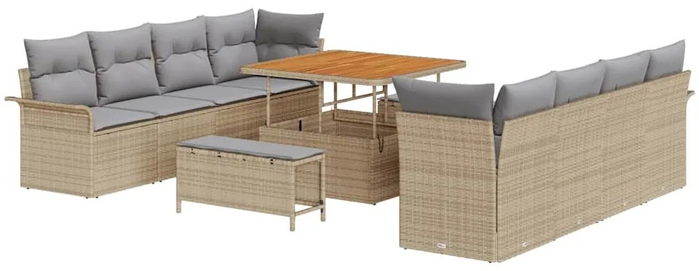 vidaXL Σετ Καναπέ Κήπου 11 pcs Μπεζ, Ανοιχτό Γκρι 100 x 100 x 71 cm