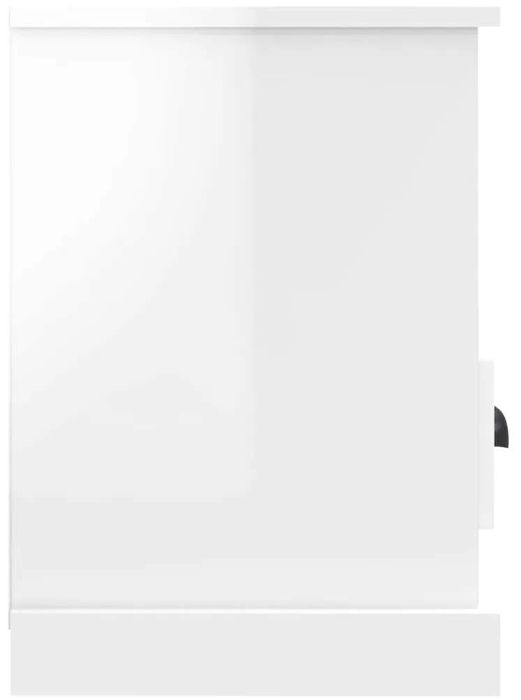 vidaXL Έπιπλο Τηλεόρασης Γυαλ. Λευκό 80x35x50 εκ. Επεξεργασμένο Ξύλο