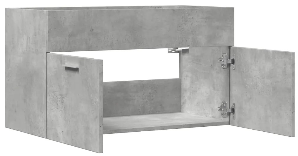 vidaXL Ντουλάπι Μπάνιου Γκρι Σκυροδέματος 90x38,5x46 εκ. Επεξ. Ξύλο