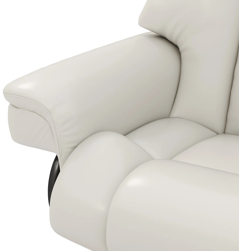 HOMCOM Πολυθρόνα Relax με λειτουργία μασάζ και υποπόδιο, πολυθρόνα ανάκλισης, συνθετικό δέρμα, 79 x 82 x 101 cm, Κρεμ λευκό