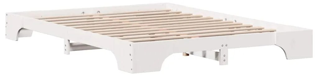 vidaXL Σκελετός Κρεβατιού Λευκό 207 x 147 x 17 εκ. Μασίφ ξύλο πεύκου