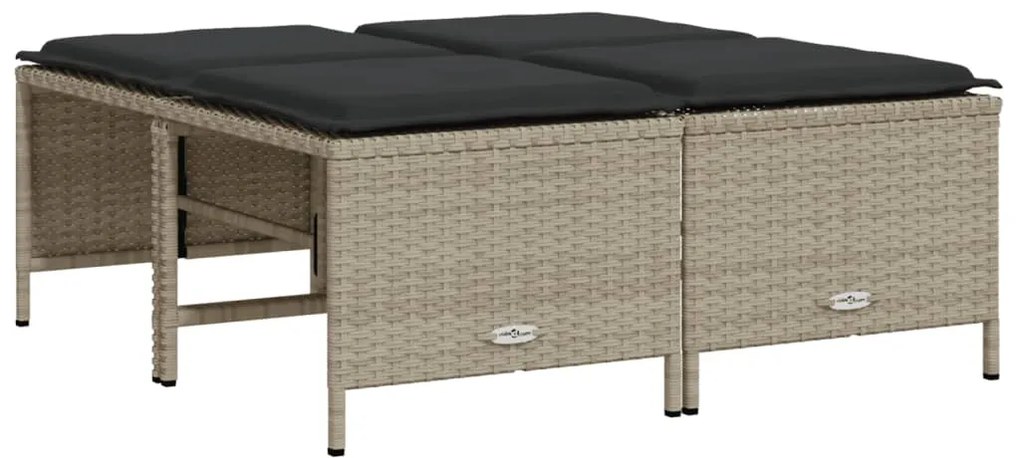 vidaXL Σαλόνι Κήπου Σετ 5 Τεμαχίων Γκρι Συνθετικό Ρατάν με Μαξιλάρια