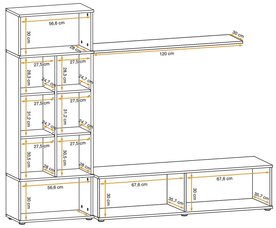 Swap XIX Σύνθεση Καφέ δρυς 280x180x40