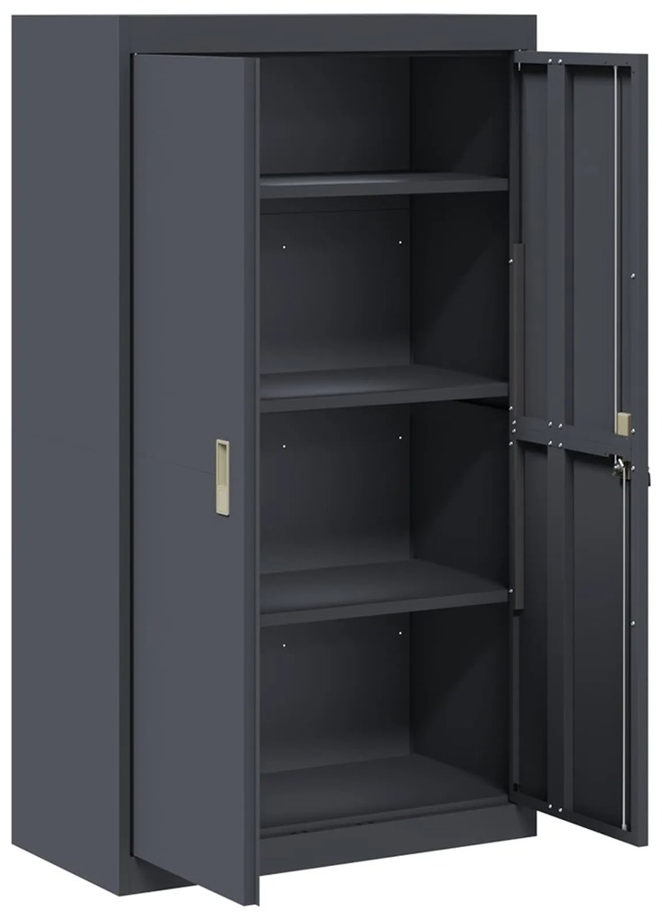 vidaXL Ντουλάπι αποθήκευσης 2 pcs Ανθρακί 80 x 40 x 140 εκ