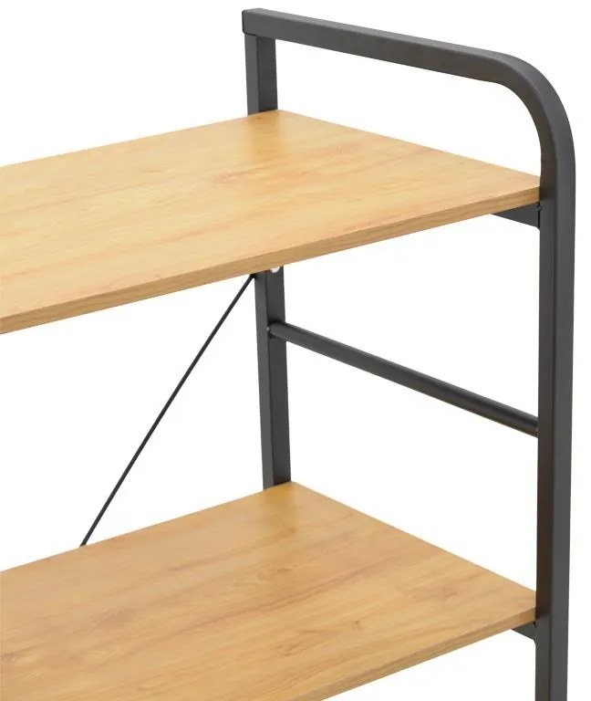 Ραφιέρα επιδαπέδια Depo μέταλλο μαύρο-mdf oak 60x40x120 εκ. 60x40x120 εκ.