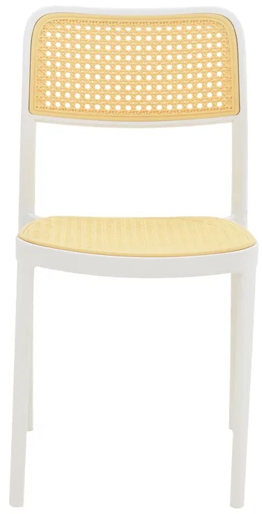 Καρέκλα Westley pakoworld pp φυσικό-λευκό  55x47x81εκ