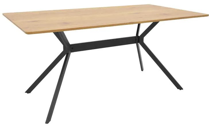 Τραπέζι Nerelis pakoworld φυσικό mdf και πόδι μαύρο μέταλλο 160x90x75εκ