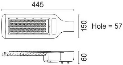 Φωτιστικό δρόμου LED HPL 586-15 x 44,5 x 6 εκ.