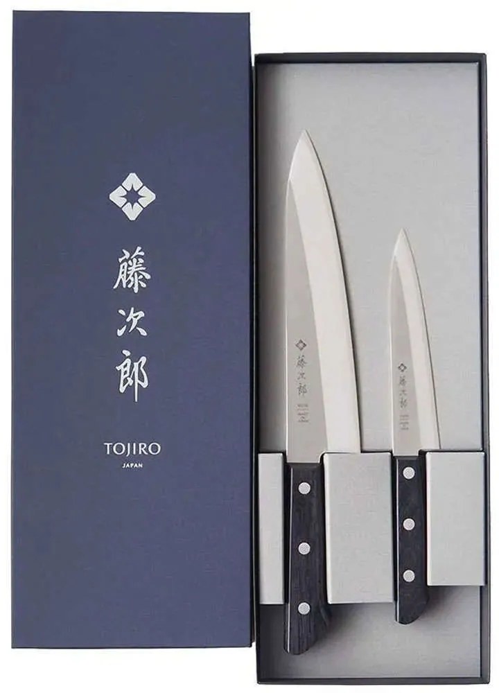 Μαχαίρια Basic (Σετ 2Τμχ) TBS-210 Black-Chrome Tojiro Ανοξείδωτο Ατσάλι