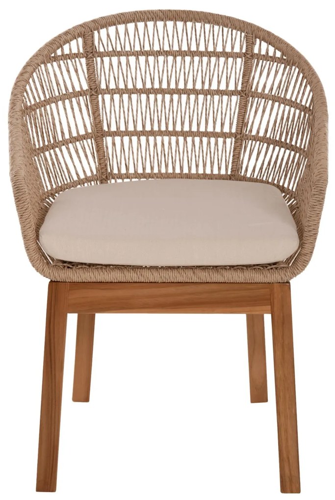 Πολυθρόνα AMORA C9567 Ξύλινα Πόδια TEAK με Σκελετό Αλουμινίου & Polyrattan 64x60x87Yεκ. 64x60x87 εκ.