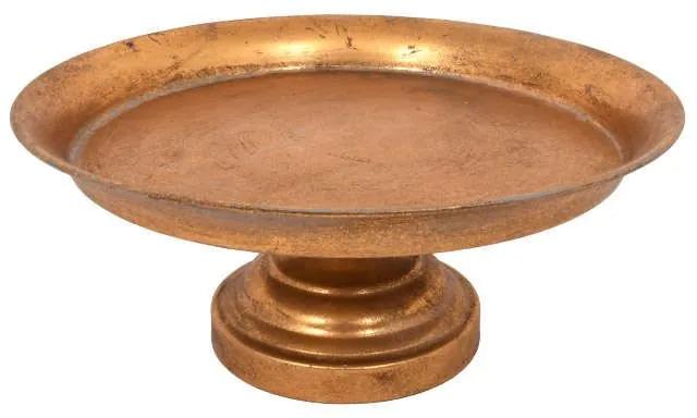 Δίσκος Διακοσμητικός Με Βάση 373-92-018 35x15,5x14cm Gold Μέταλλο