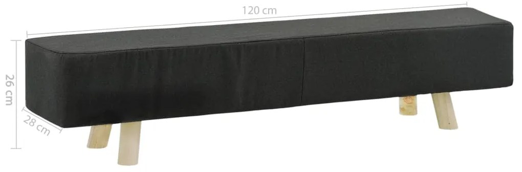 vidaXL Ταμπουρέ Σκούρο Γκρι 120 x 28 x 26 εκ. Υφασμάτινο