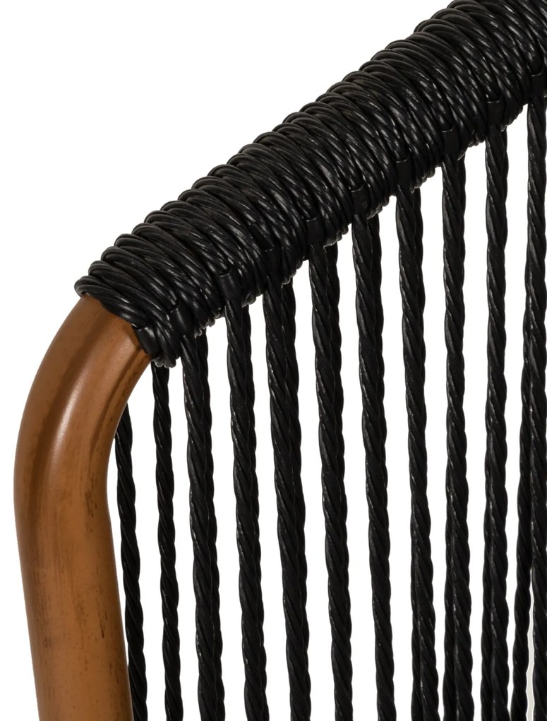 Πολυθρόνα Κήπου LOFOI Μαύρο/Καφέ Αλουμίνιο/Rattan 60x62x81cm - 14840010 - 14840010