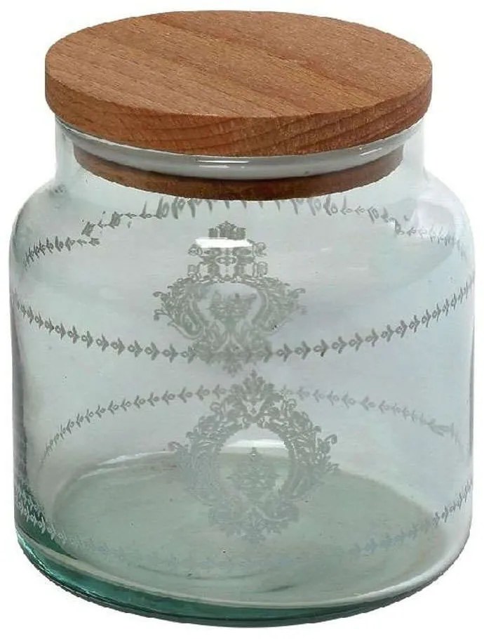 Βάζο Αποθήκευσης Με Καπάκι Helen RAB609 635ml Φ10x11cm Green Espiel Wood, Glass