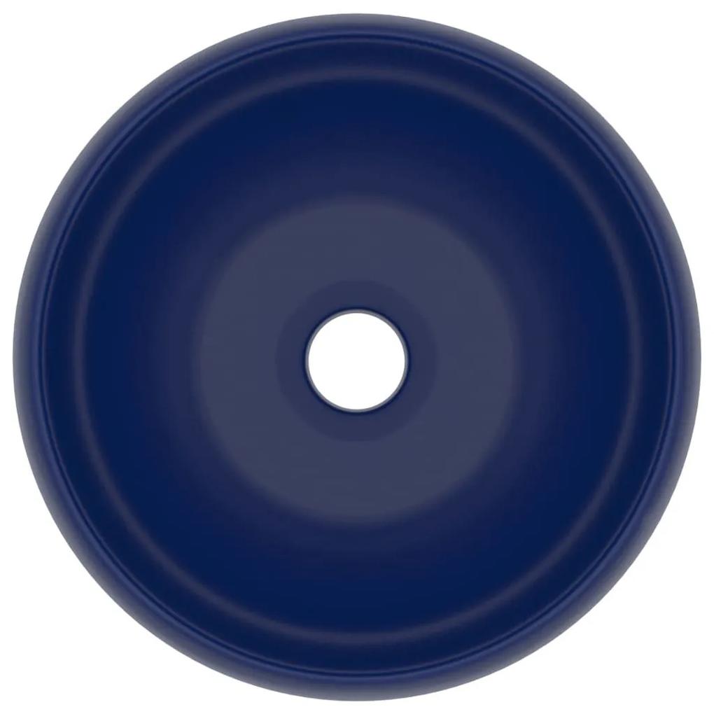 Νιπτήρας Πολυτελής Στρογγυλός Σκ. Μπλε Ματ 40x15 εκ. Κεραμικός - Μπλε