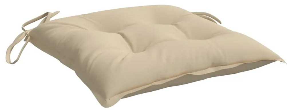 vidaXL Μαξιλάρια Καρέκλας Κήπου 4 τεμ. Μπεζ 50x50x7 εκ. Oxford Ύφασμα