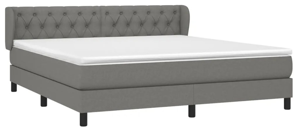 ΚΡΕΒΑΤΙ BOXSPRING ΜΕ ΣΤΡΩΜΑ ΣΚΟΥΡΟ ΓΚΡΙ 160X200 ΕΚ ΥΦΑΣΜΑΤΙΝΟ 3126494