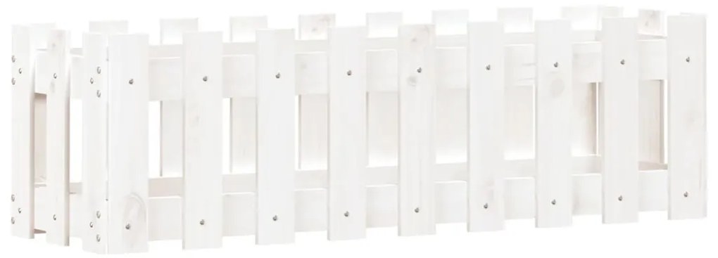 vidaXL Ζαρντινιέρα Υπερυψωμένη Σχ Φράχτη Λευκή 100x30x30εκ Μασίφ Πεύκο