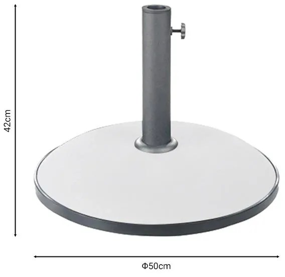 Βάση ομπρέλας Zicko τσιμέντο λευκό 35kg Φ50εκ 50x50x42 εκ.