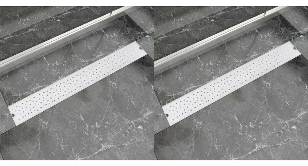 vidaXL Σιφόνια Ντουζιέρας Γραμμικά 2 τεμ. 830x140 χιλ. Ανοξείδ. Ατσάλι