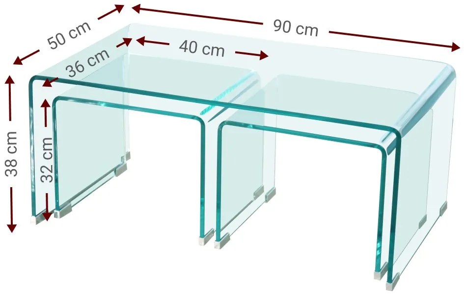 Τραπεζάκια σαλονιού Crystal Plus