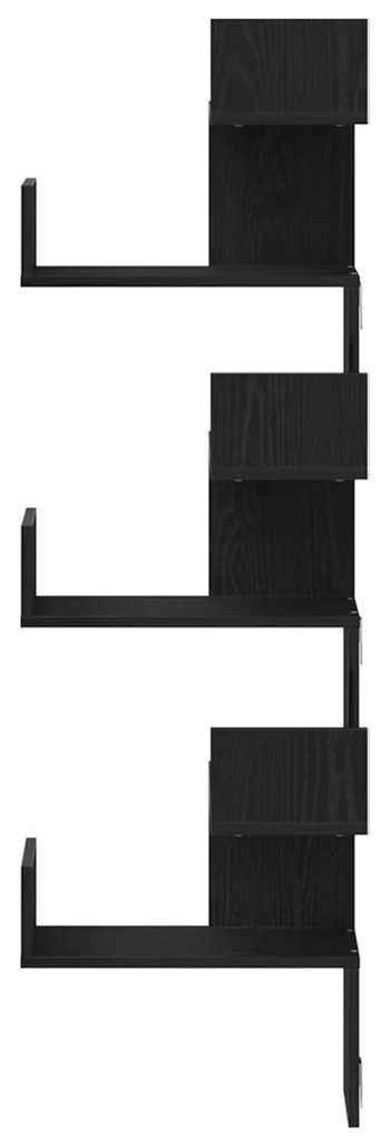 vidaXL Γωνιακό Ράφι Μαύρη Δρυς 45x45x147 εκ. Επεξεργασμένο Ξύλο