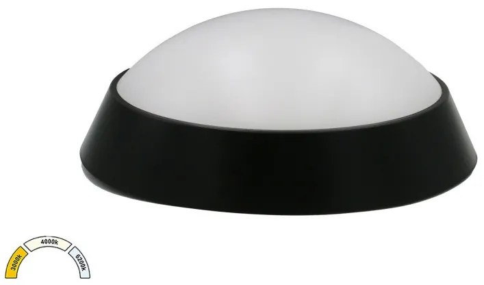 Πλαφονιέρα Φωτιστικό Οροφής LED 20W ΙΡ65 3CCT Φ22cm Lumen-21-2001518-Μαύρο 21-2001518