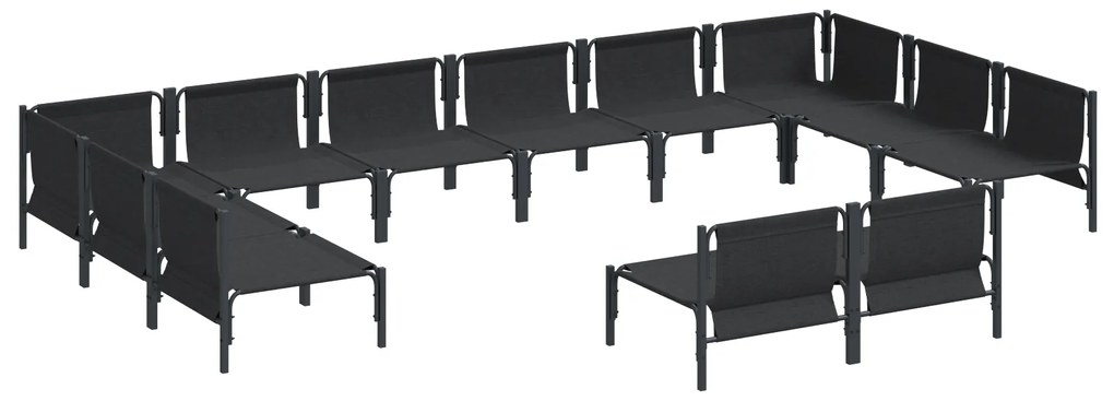 vidaXL Σετ Καναπέ Κήπου 12 pcs Ανθρακί Ατσάλι