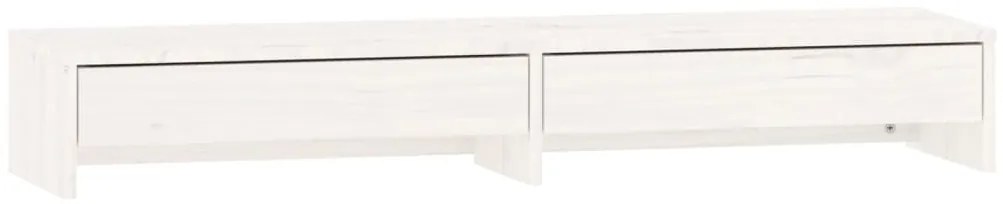 vidaXL Βάση Οθόνης Λευκή 100x27x15 εκ. από Μασίφ Ξύλο Πεύκου