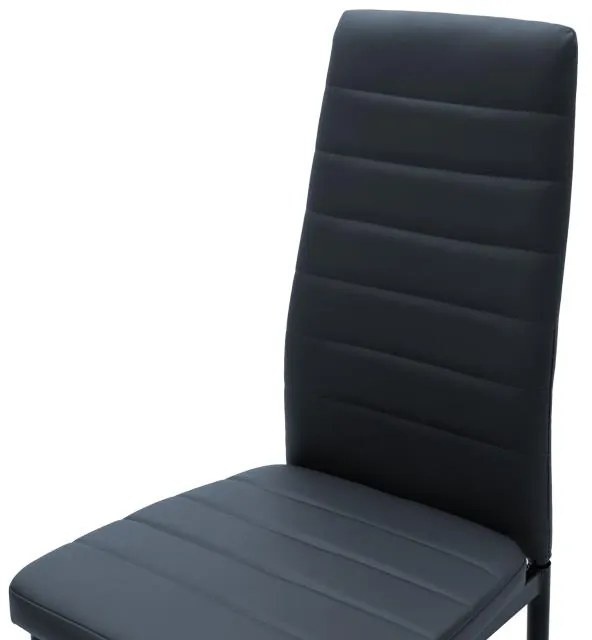 Καρέκλα Parker PU ανθρακί-μαύρο πόδι 42x48x98εκ 4αδα 42x48x98 εκ.