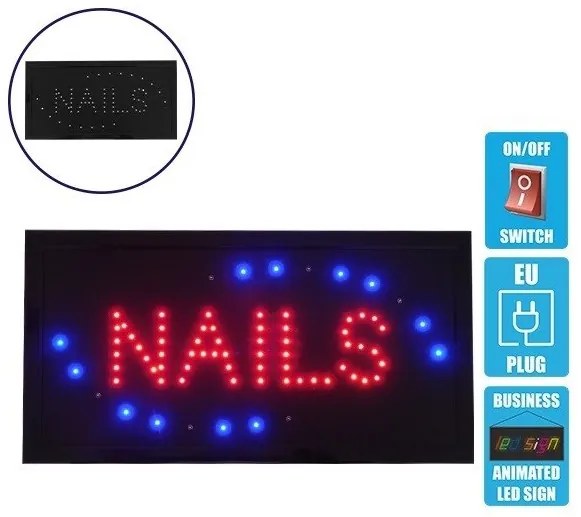 Διακοσμητικό Φωτιστικό Led Πινακίδα Nails 96304 Globostar-96304-Πολύχρωμο 96304