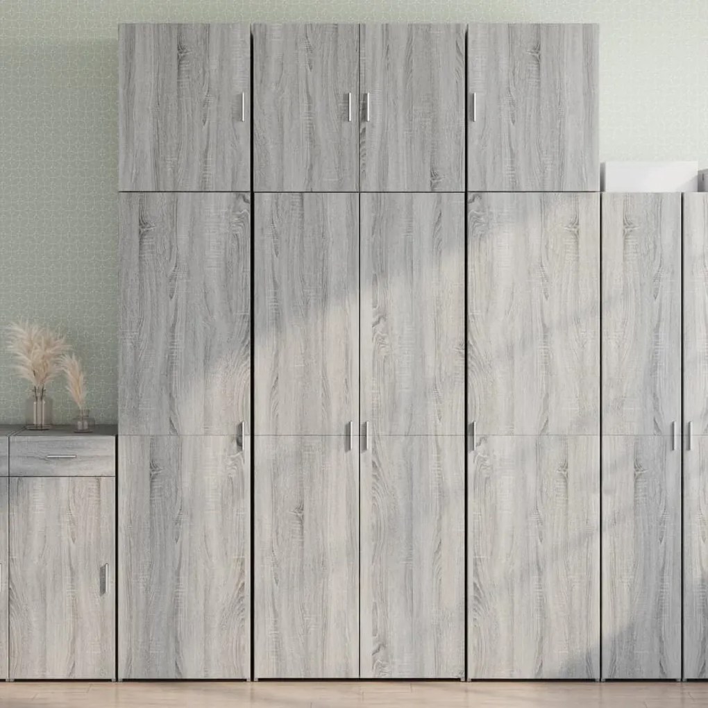 vidaXL Ντουλάπι Γκρι Sonoma 80x42,5x249 εκ. από Επεξεργασμένο Ξύλο