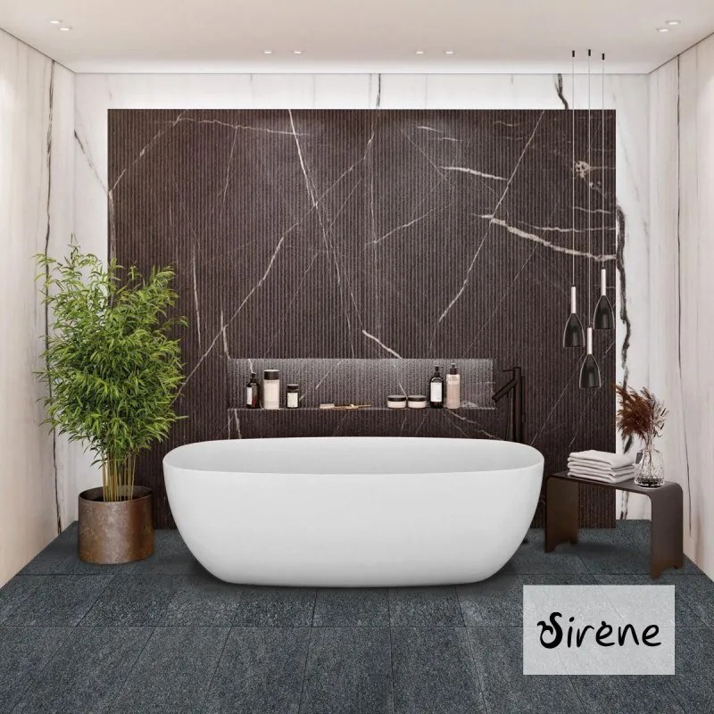Sirene U2 Solid Surface Μπανιέρα ελεύθερης τοποθέτησης 165x85εκ 373Lt White Matt