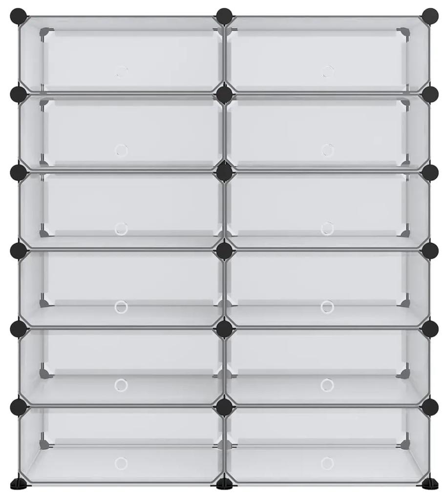 vidaXL Παπουτσοθήκη Διαφανής 94,5 x 36,5 x 106 εκ. από Πολυπροπυλένιο