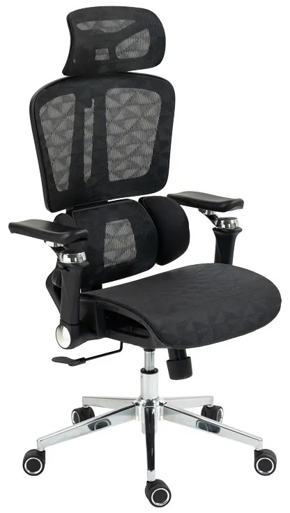 Καρέκλα γραφείου διευθυντή Jeffer pakoworld mesh σε μαύρη απόχρωση 67x62x115-125εκ