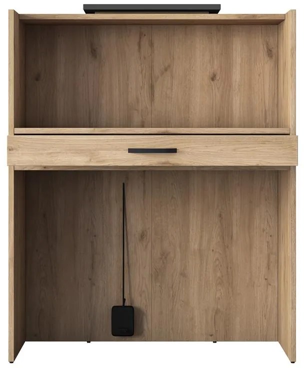 Γραφείο reception Zowel μελαμίνης φυσικό-μαύρο μαρμάρου 90x40x110εκ 90x40x110 εκ.