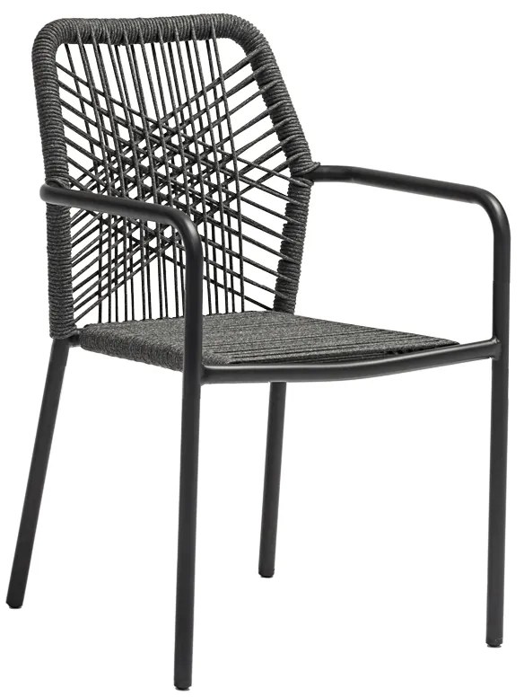 Τραπεζαρία Kliton-Kherson σετ 5τεμ pakoworld αλουμίνιο σε ανθρακί απόχρωση 80x80x74εκ