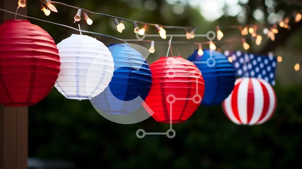 Intra Συλλεκτικό Ξύλινο Παζλ Plywood 4mm - Διακόσμηση φαναριού από χαρτί αμερικανικής σημαίας Σε Ξύλινο Κουτί - Διαστάσεις: 10x10 cm – 25 κομμάτια