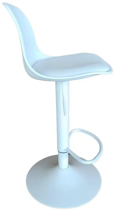 Σκαμπό μπαρ Louser πτυσσόμενο λευκό pp με μαξιλάρι-βάση λευκό μέταλλο 44x46x114εκ 2αδα 44x46x114 εκ.