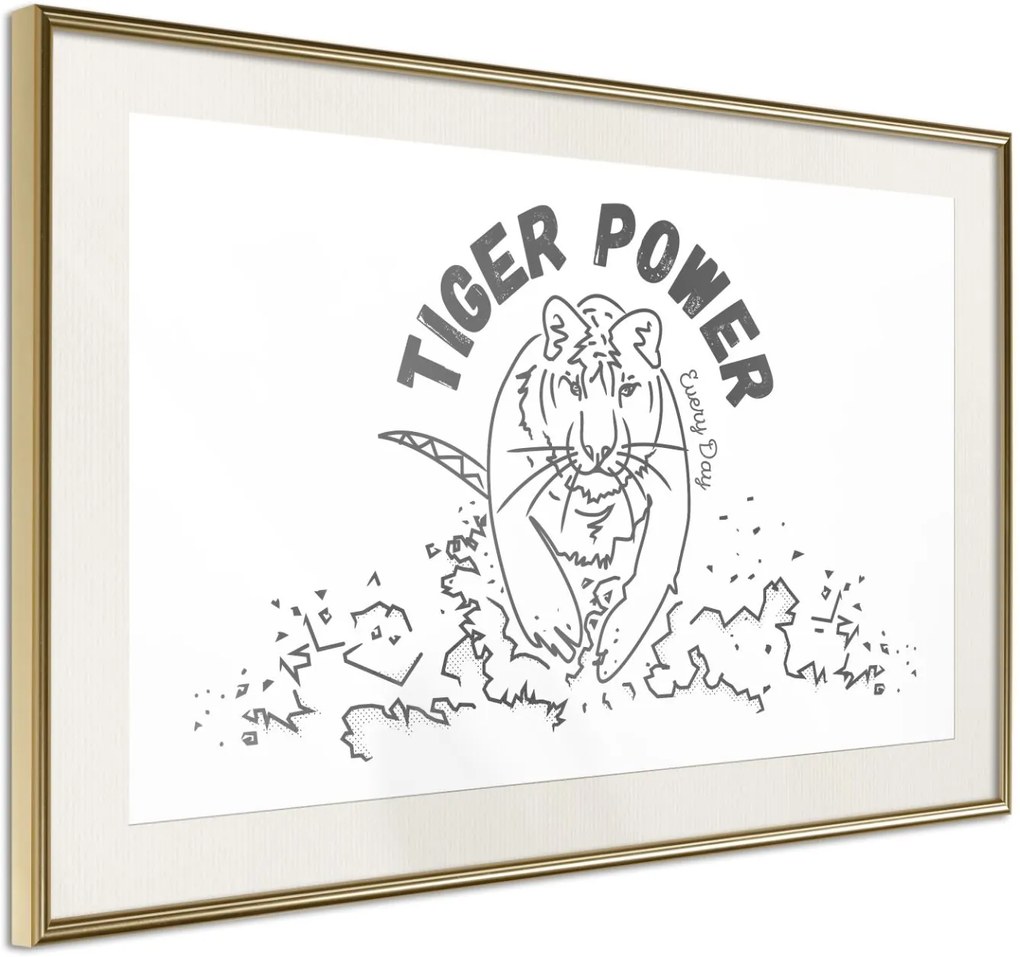 Αφίσα - Inner Tiger - 30x20 - Χρυσό - Με πασπαρτού