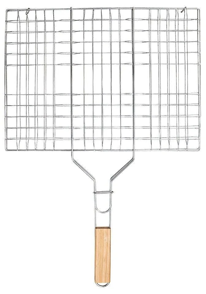 ESTIA ΣΧΑΡΑ ΨΗΣΙΜΑΤΟΣ BARBEQUE ΜΕΤΑΛΛΙΚΗ 49x30cm ΜΕ ΞΥΛΙΝΗ ΛΑΒΗ