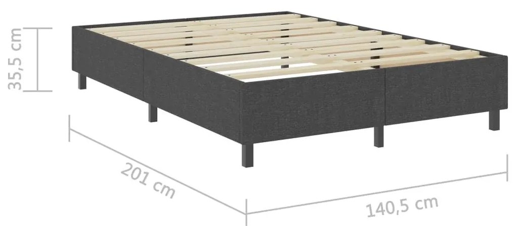 Πλαίσιο Κρεβατιού Boxspring Γκρι 140 x 200 εκ. Υφασμάτινο - Γκρι